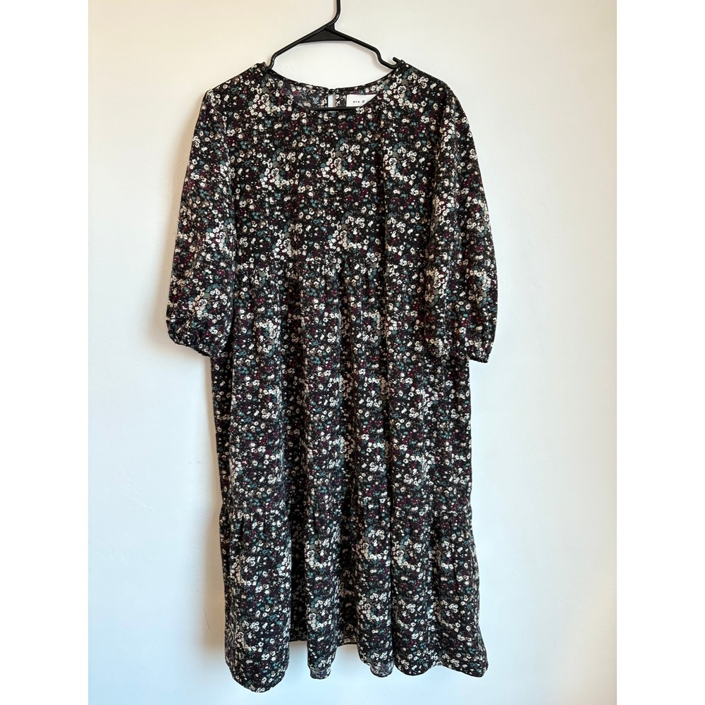 Eve & Abe Floral Midi Dress Cottagecore Garden Prairie Modest Boho Summer Easter